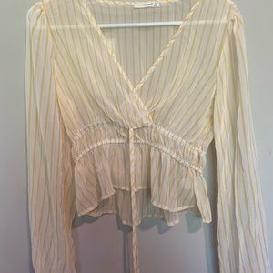 Sheer White/Yellow Blouse